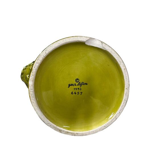 VTG Lefton Teapot Geo Z Floral Green Hand Painted Blue White Flower‎ Garden Read - Picture 7 of 14